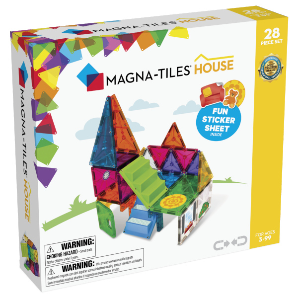 Magna-Tiles-28-stuks-House-Clear-Colors-Magnetisch-Speelgoed
