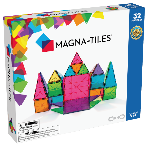 Magna Tiles - 32 stuks Clear Colors - Magnetisch Speelgoed