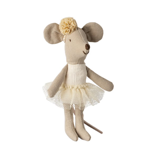 Maileg-Ballerina-muis-kleine-zus-off-white-11cm Maileg - Ballerina muis kleine zus - off white 11 cm