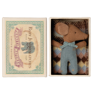 Maileg - Sleepy wakey baby muis in luciferdoosje - Blauw